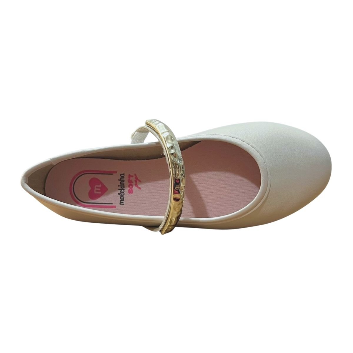 Sapatilha Casual de Fivela Infantil Menina Molekinha 2502.1016 Branco Branco 4