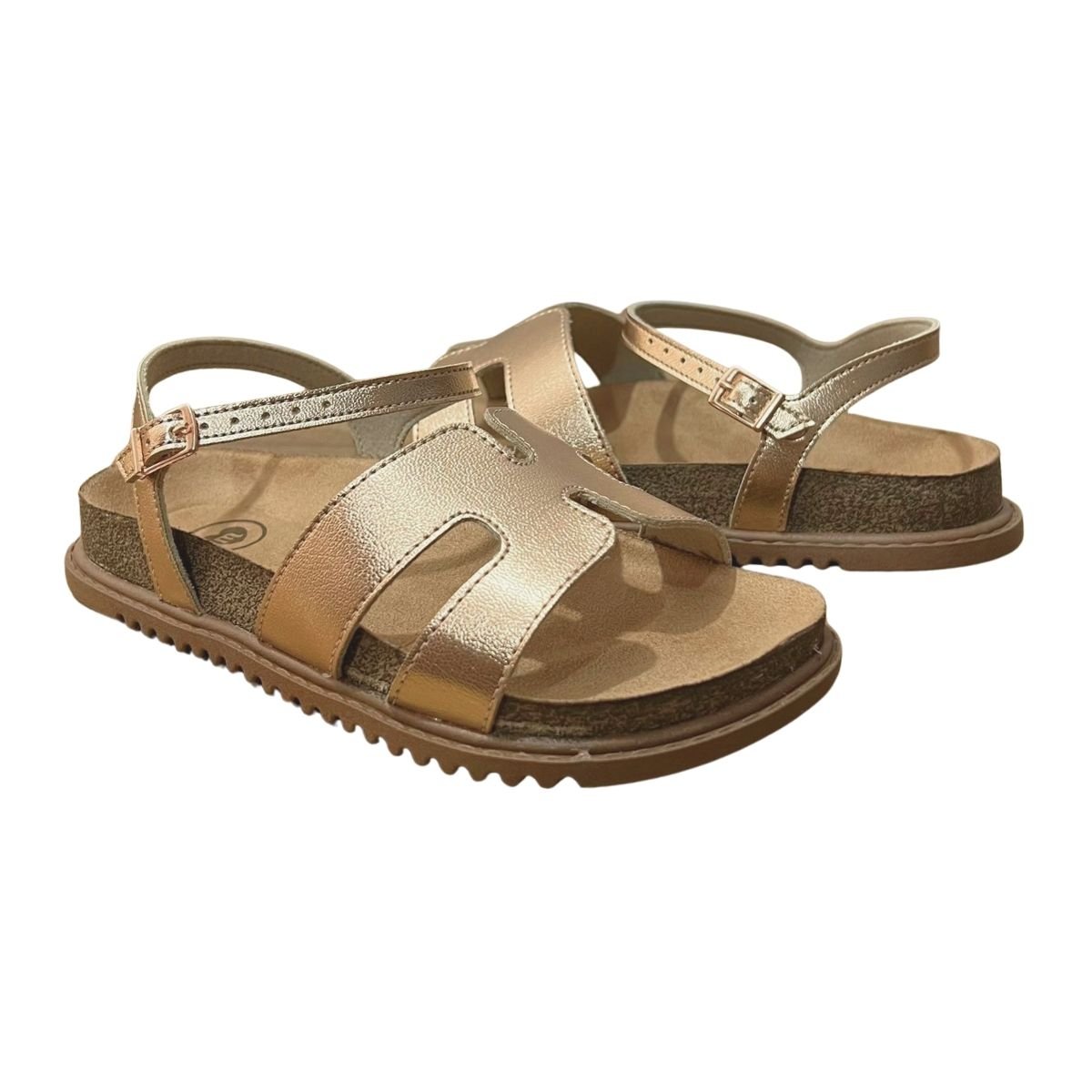 Sandália Papete Casual Infantil Menina Molekinha 2357.110 Dourado Dourado 2