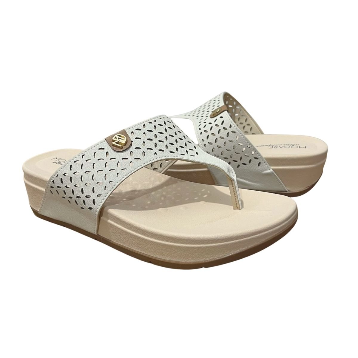 Sandália Rasteira Casual Feminino Modare 7207.104 Branco Branco 2