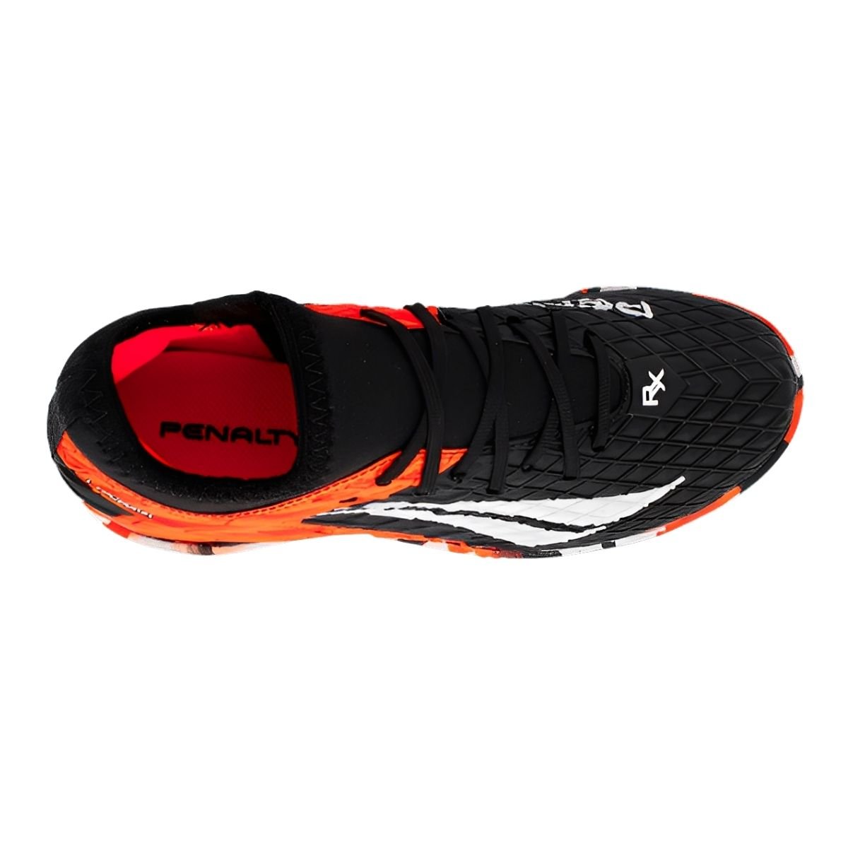 Chuteira Society Infantil Menino Penalty RX Locker Kids Y-3 Preto Laranja/Preto 2