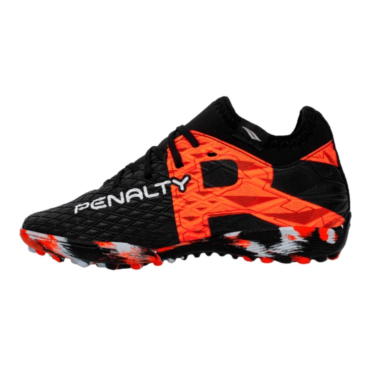 Chuteira Society Infantil Menino Penalty RX Locker Kids Y-3 Preto Laranja/Preto 4