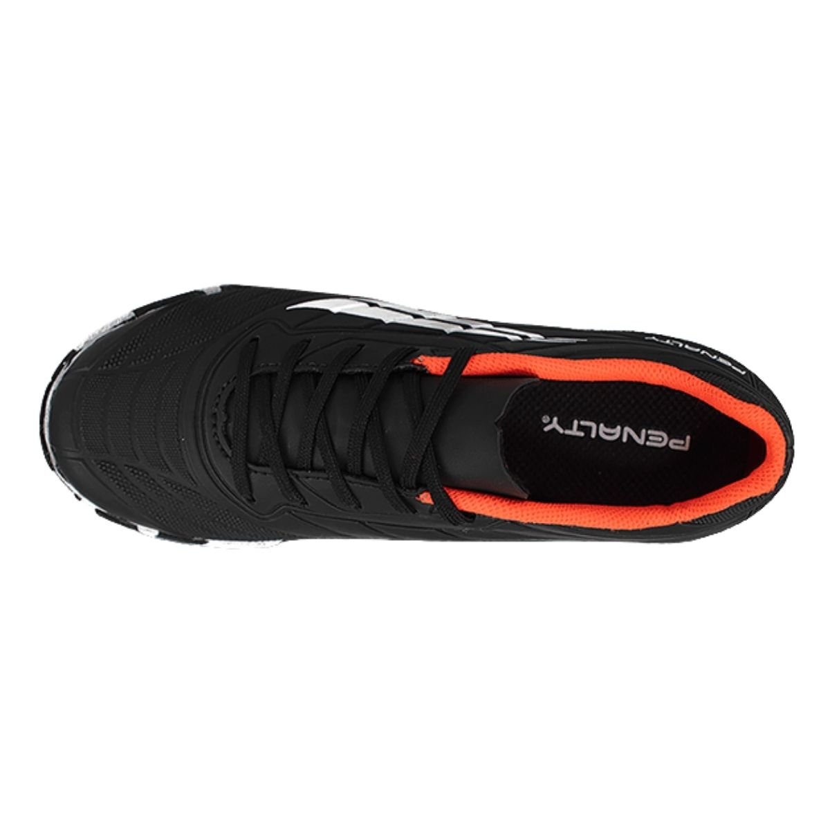 Chuteira Society Infantil Menino Penalty Matis Kids XXI Preto Preto/Branco/Laranja 2