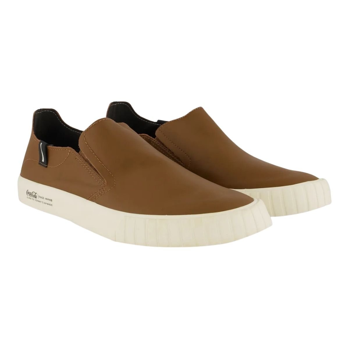 Tênis Slip On Casual Masculino Coca-Cola CC2417 Philadelphia Leather Marrom Marrom 2