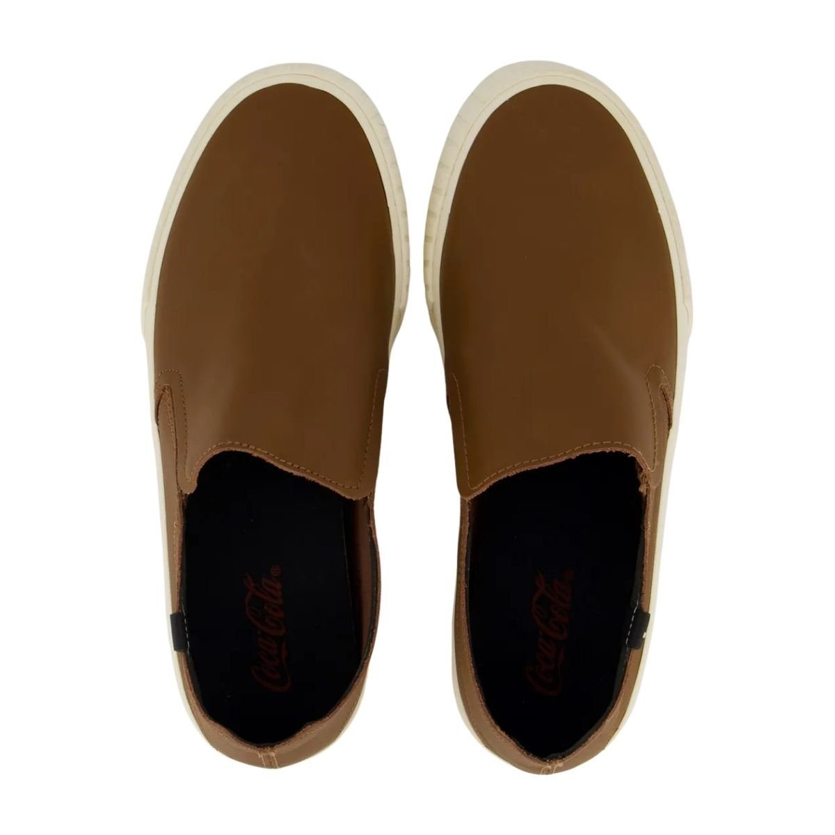 Tênis Slip On Casual Masculino Coca-Cola CC2417 Philadelphia Leather Marrom Marrom 3