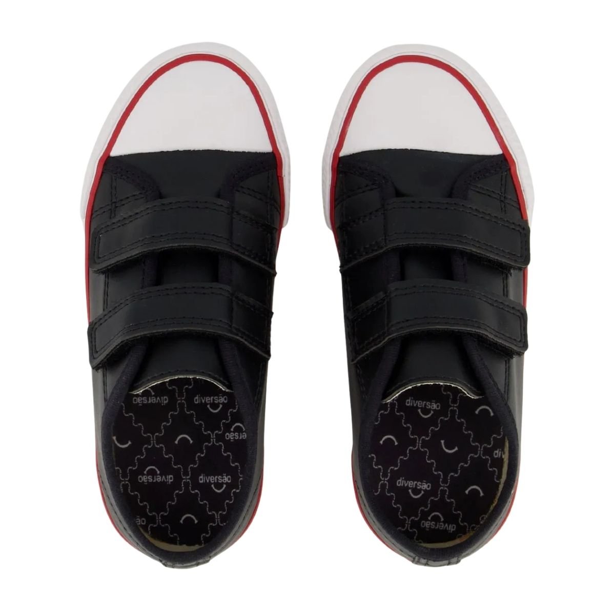 Tênis Casual Infantil Menino Diversão DI0008 Mini Pedro Preto Preto 3