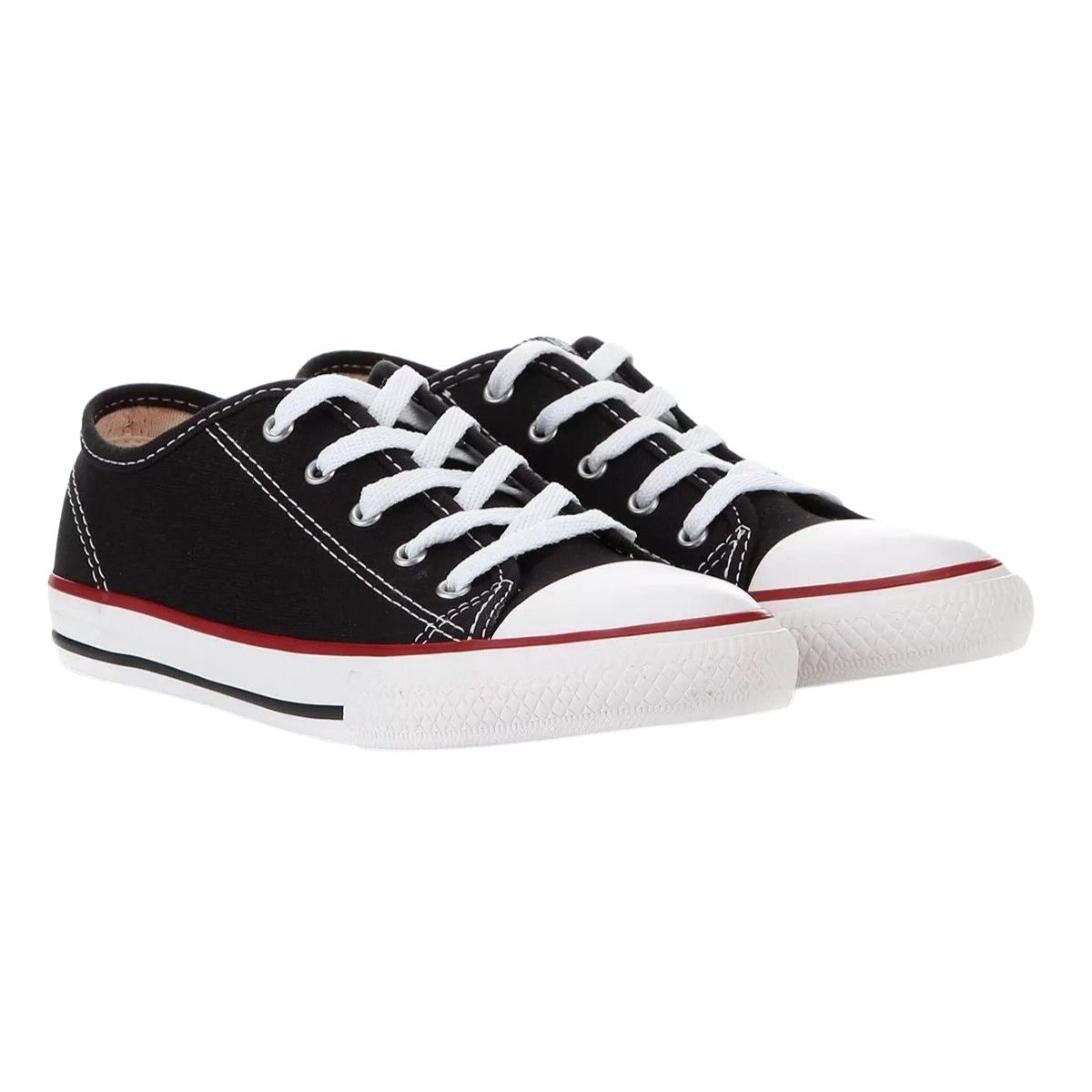 Tênis Casual Infantil Menino Diversão DI0002 Canvas Low Preto Preto 2
