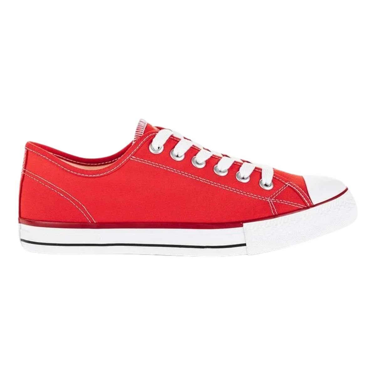 Tênis Casual de Lona Feminino Street Star ST0700 Basket Classic Vermelho