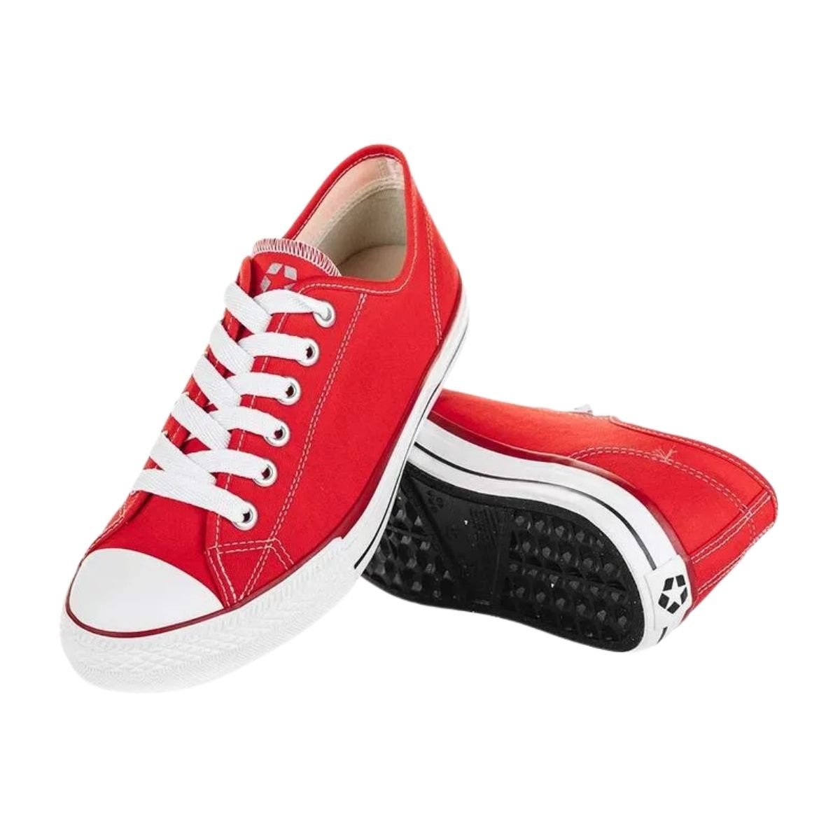 Tênis Casual de Lona Feminino Street Star ST0700 Basket Classic Vermelho Vermelho 4