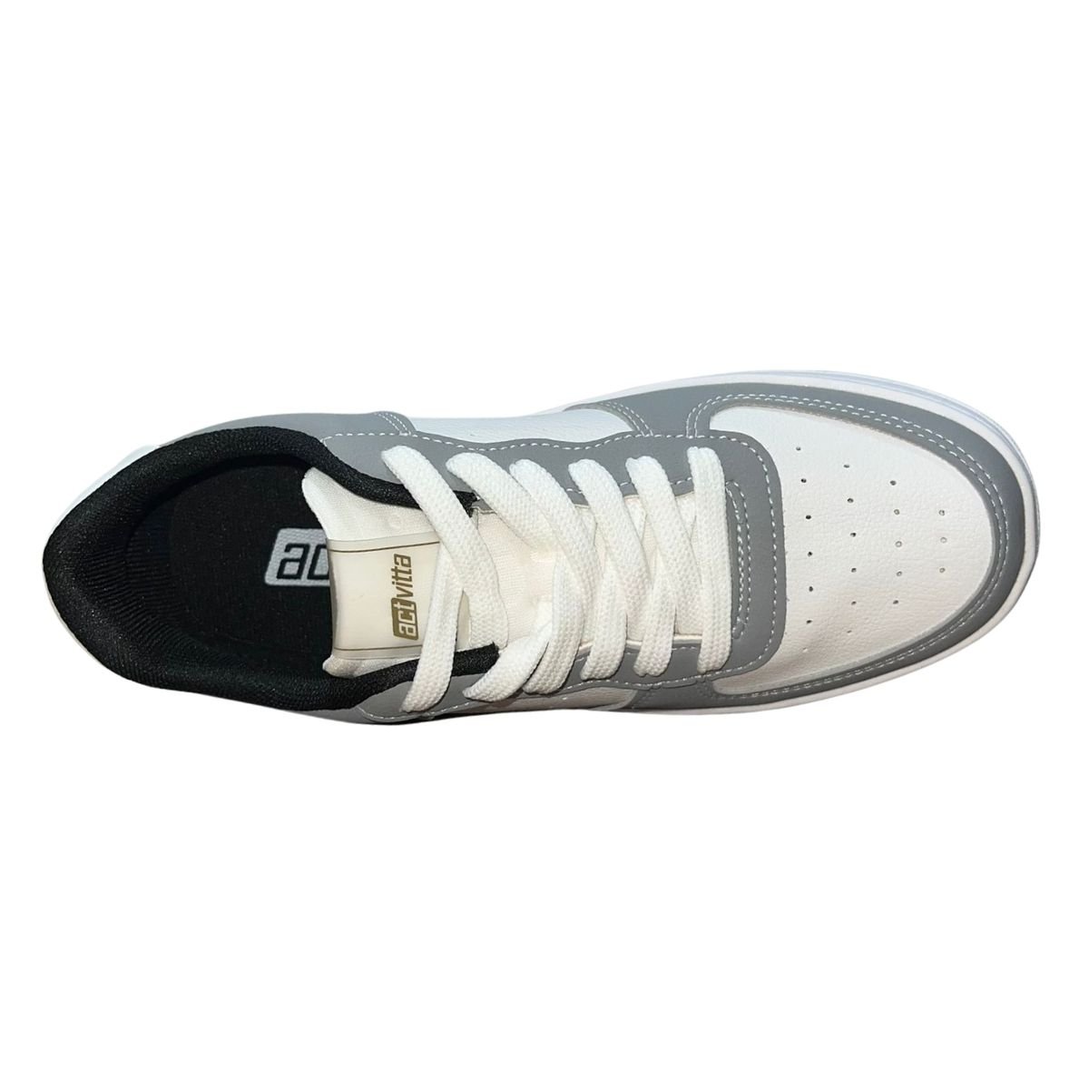 Tênis Casual Masculino Actvitta 4929.101 Branco Cinza Branco/Cinza 4