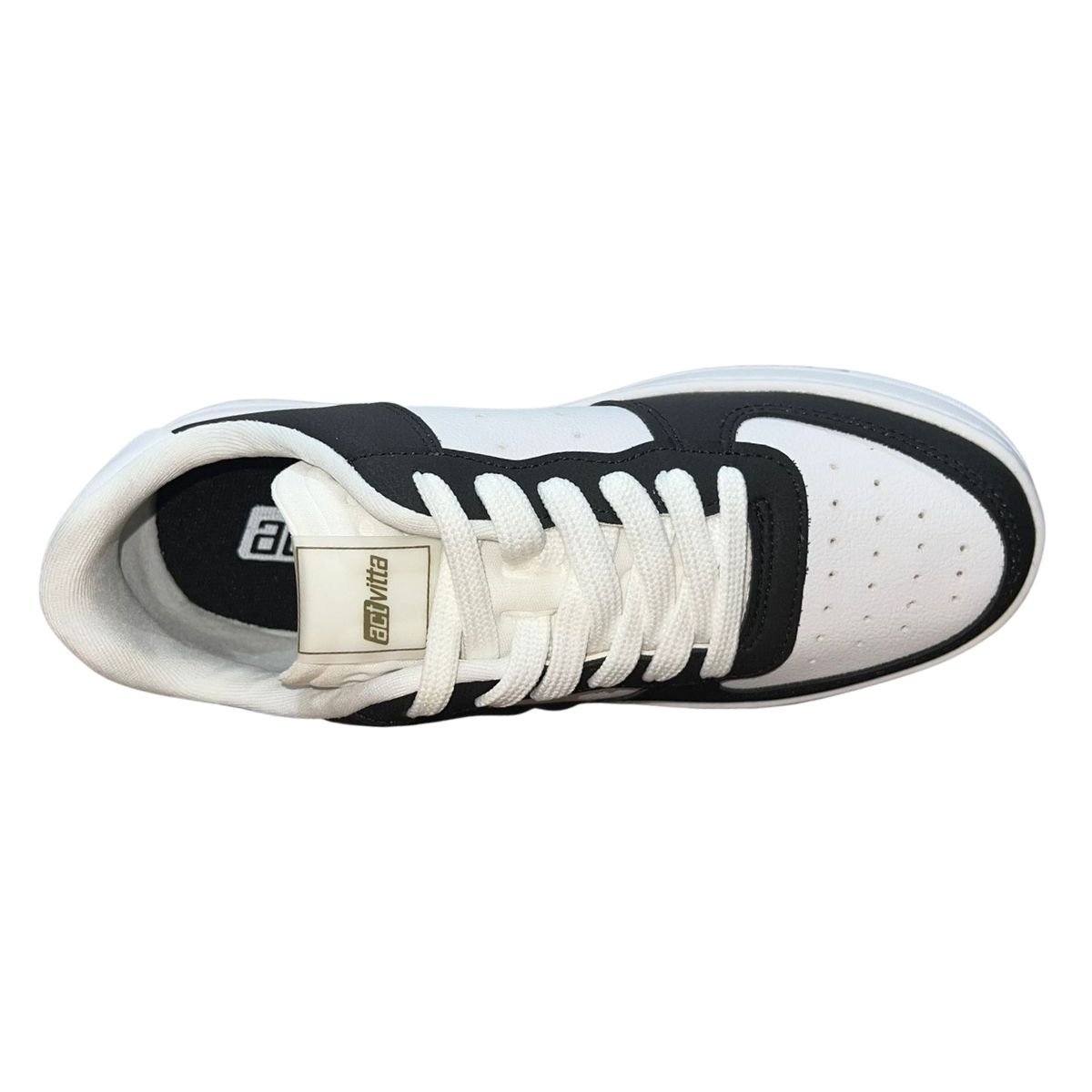 Tênis Casual Masculino Actvitta 4929.101 Branco Preto Branco/Preto 4