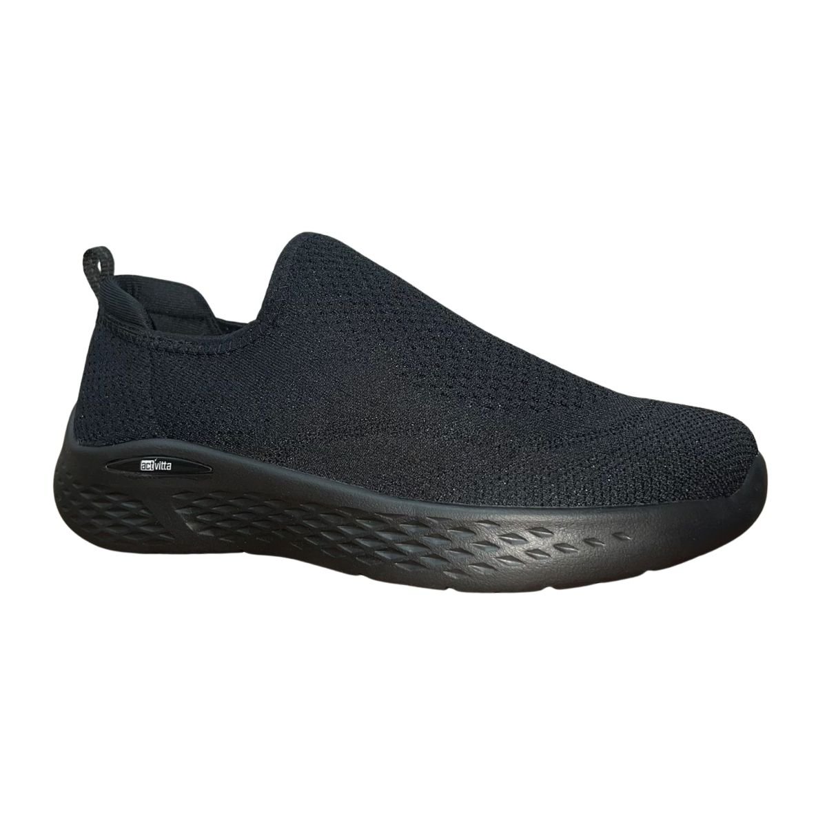 Tênis Slip On Esportivo de Malha Masculino Actvitta 4935.100 Preto Preto 3