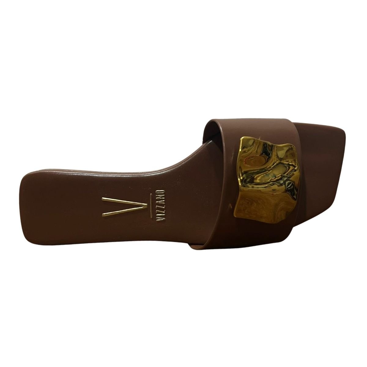 Sandália Rasteira Slide Feminino Vizzano 6553.100 Napa Marrom Marrom 4