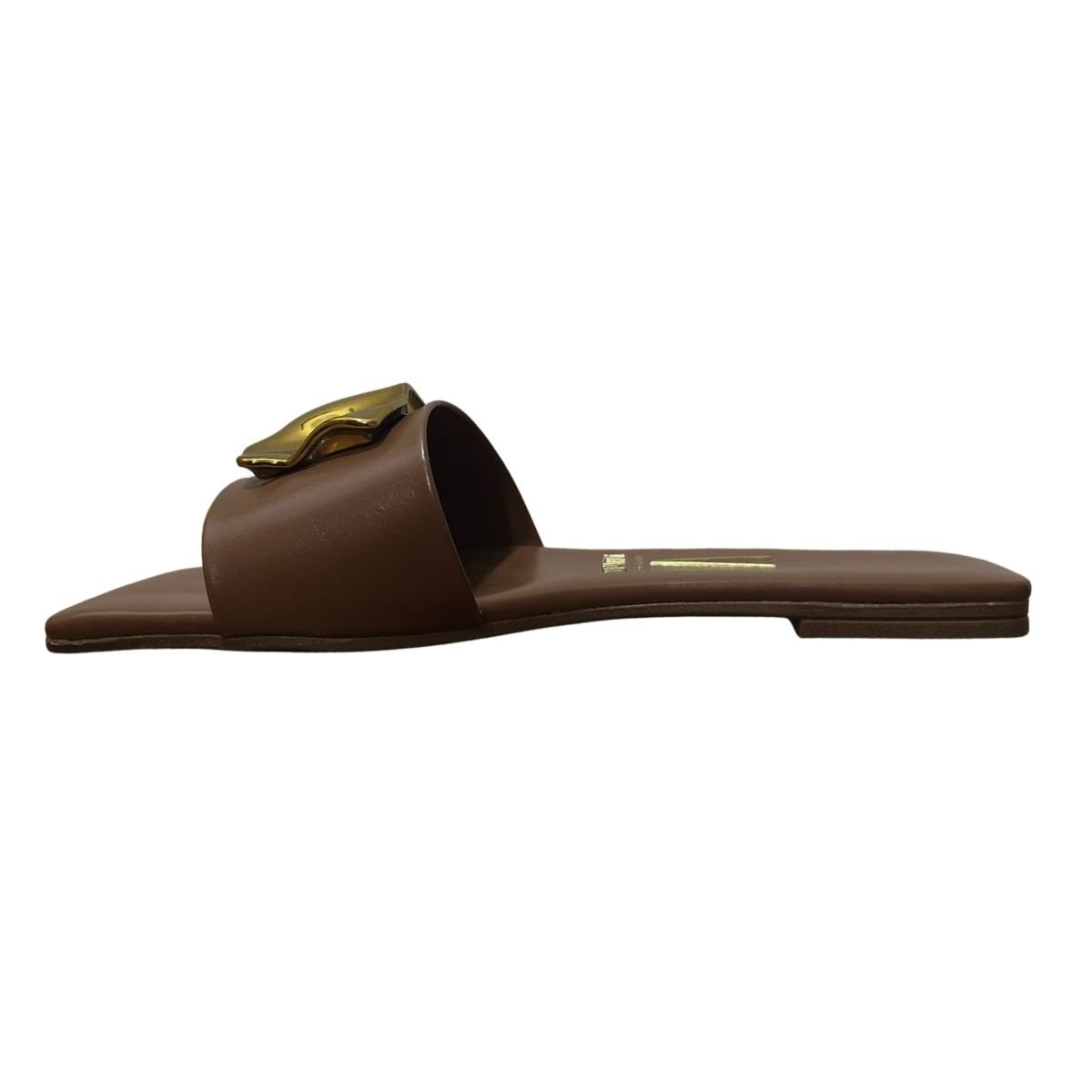 Sandália Rasteira Slide Feminino Vizzano 6553.100 Napa Marrom Marrom 5