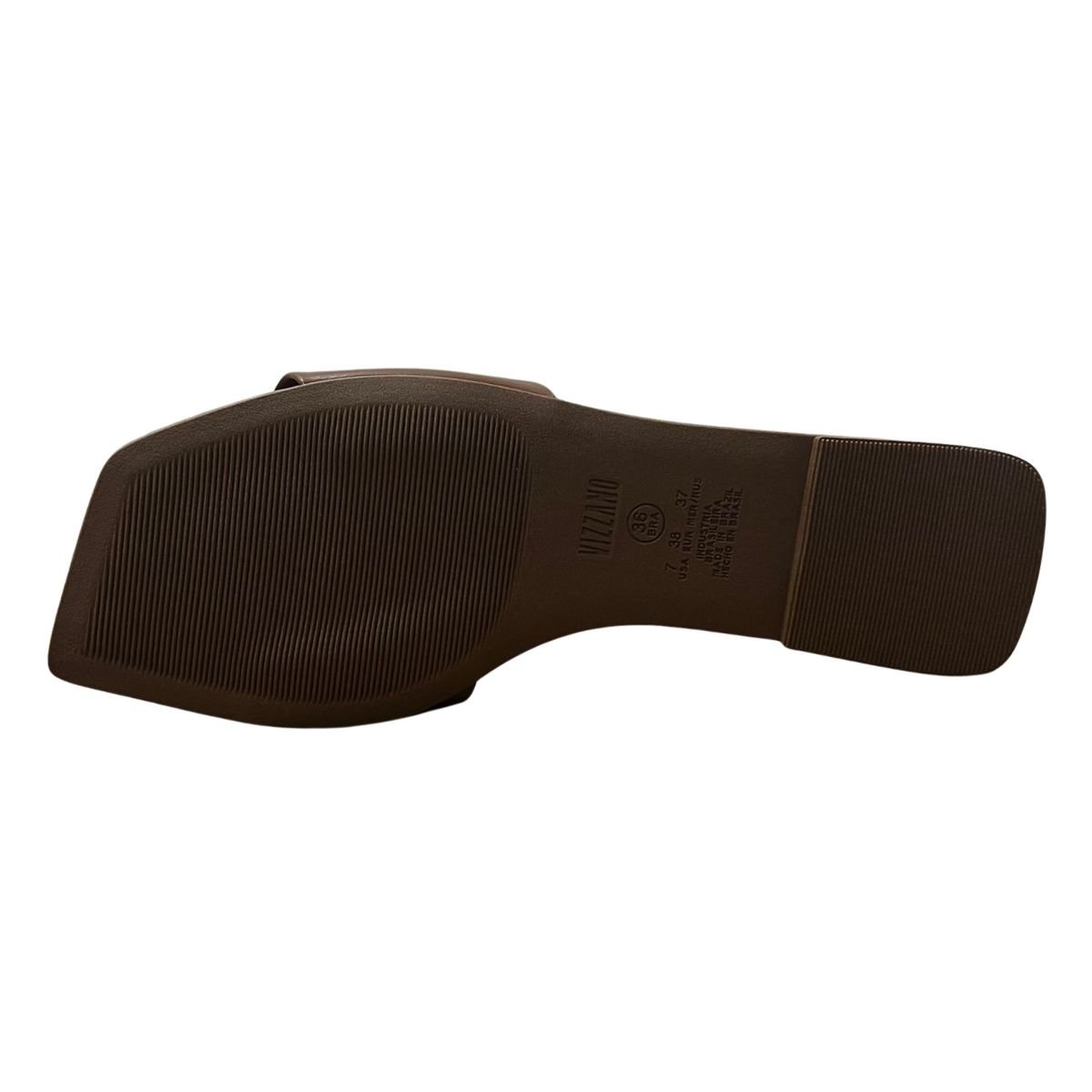 Sandália Rasteira Slide Feminino Vizzano 6553.100 Napa Marrom Marrom 6