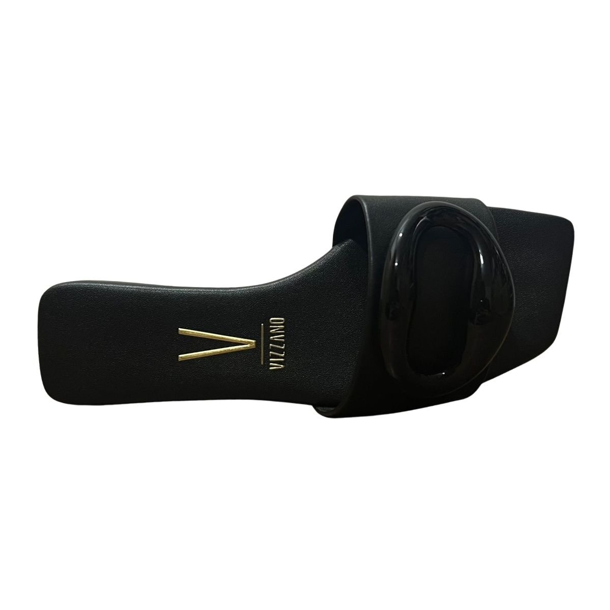 Sandália Rasteira Slide Feminino Vizzano 6553.101 Pelica Preto Preto 4