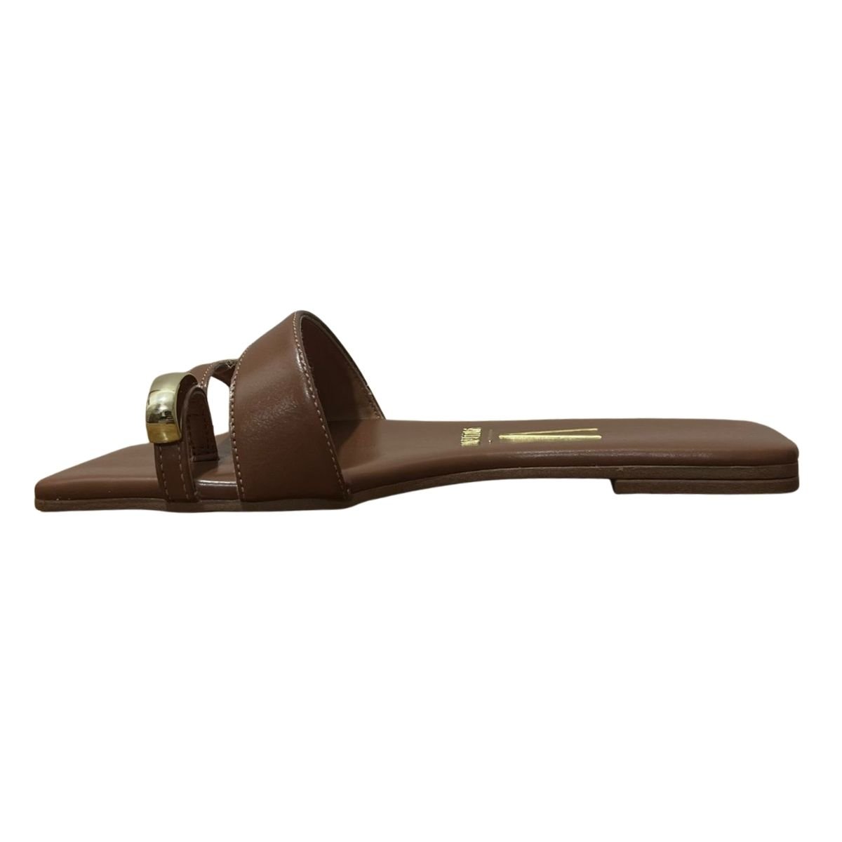 Sandália Rasteira Slide Feminino Vizzano 6553.102 Napa Marrom Marrom 5