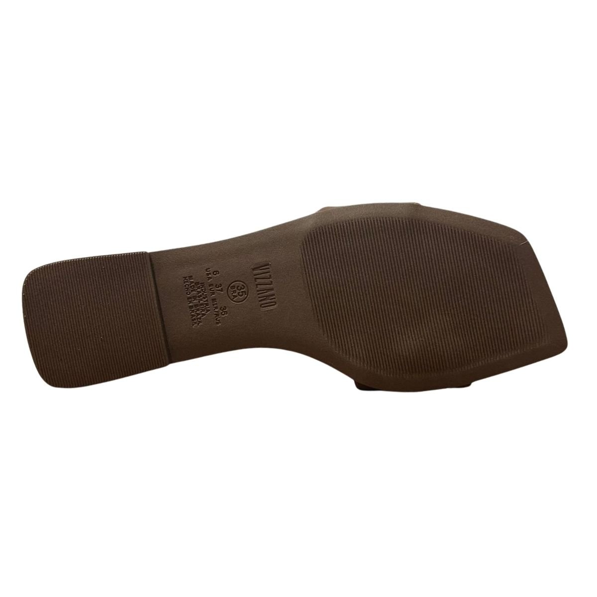 Sandália Rasteira Slide Feminino Vizzano 6553.102 Napa Marrom Marrom 6