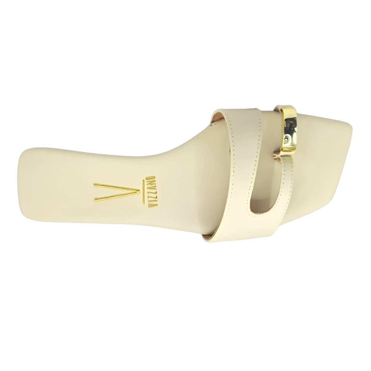 Sandália Rasteira Slide Feminino Vizzano 6553.102 Napa Branco Branco 3