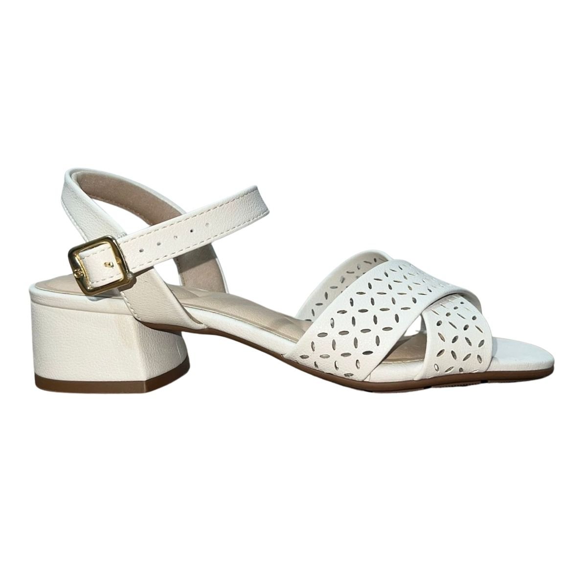 Sandália Casual de Salto Bloco Feminino Modare 7211.105 Branco
