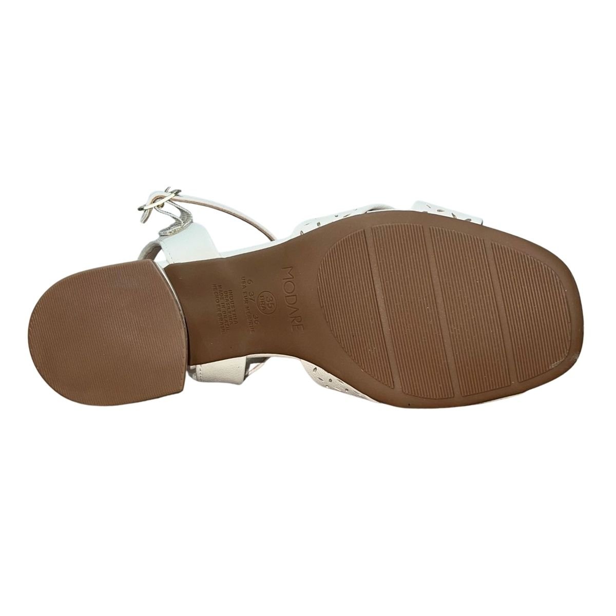 Sandália Casual de Salto Bloco Feminino Modare 7211.105 Branco Branco 6