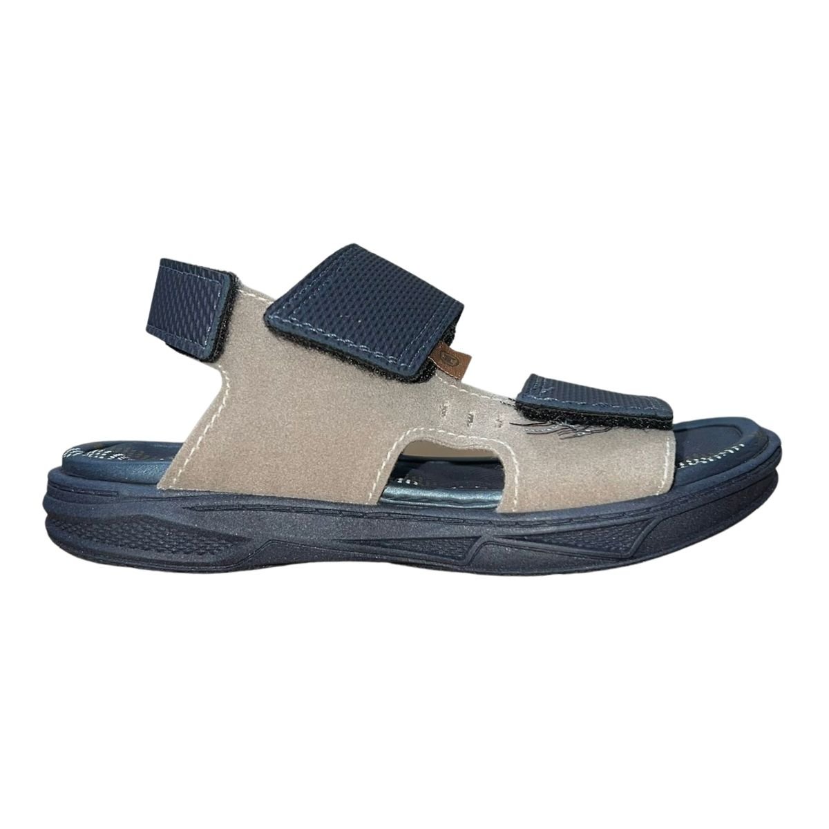 Sandália Papete Infantil Menino Molekinho 2402.744 Marinho Bege/Preto 1