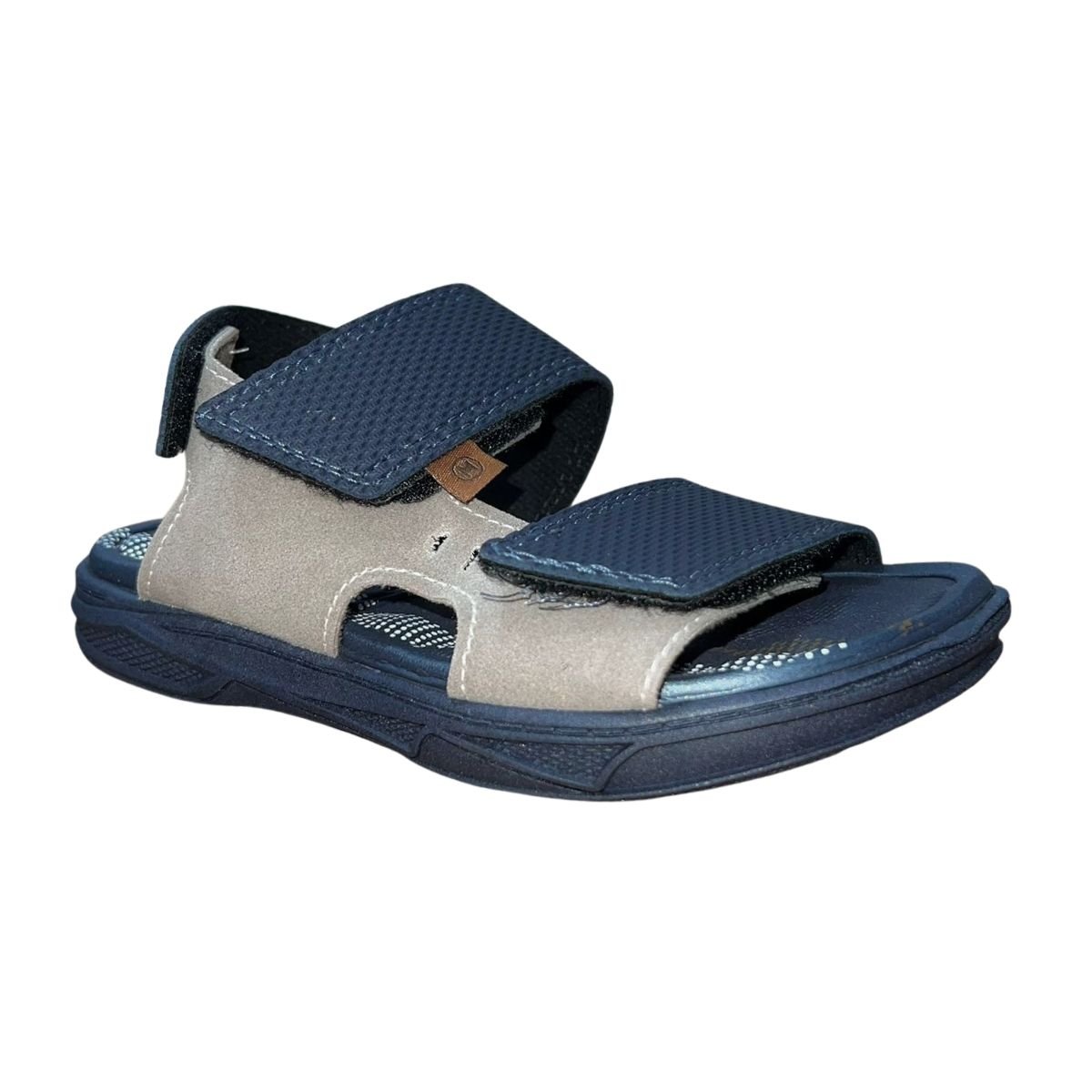 Sandália Papete Infantil Menino Molekinho 2402.744 Marinho Bege/Preto 3