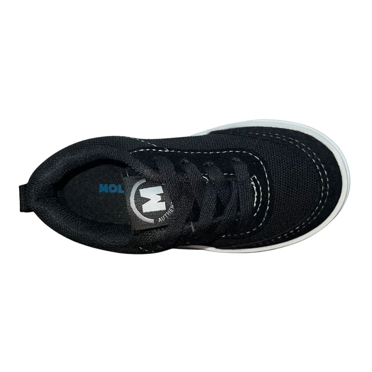 Tênis Slip On Casual com Cadarço Estilizado de Lona Infantil Menino Molekinho 2133.178 Preto Preto 4