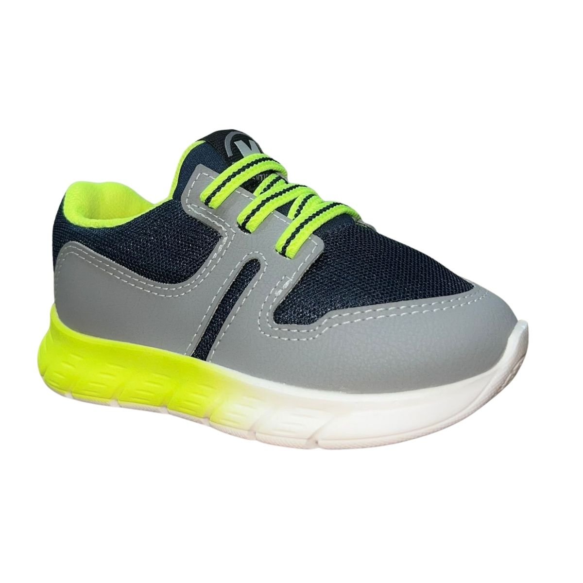 Tênis Slip On Esportivo com Cadarço Estilizado Infantil Menino Molekinho 2147.545 Marinho Marinho/Cinza/Verde 3