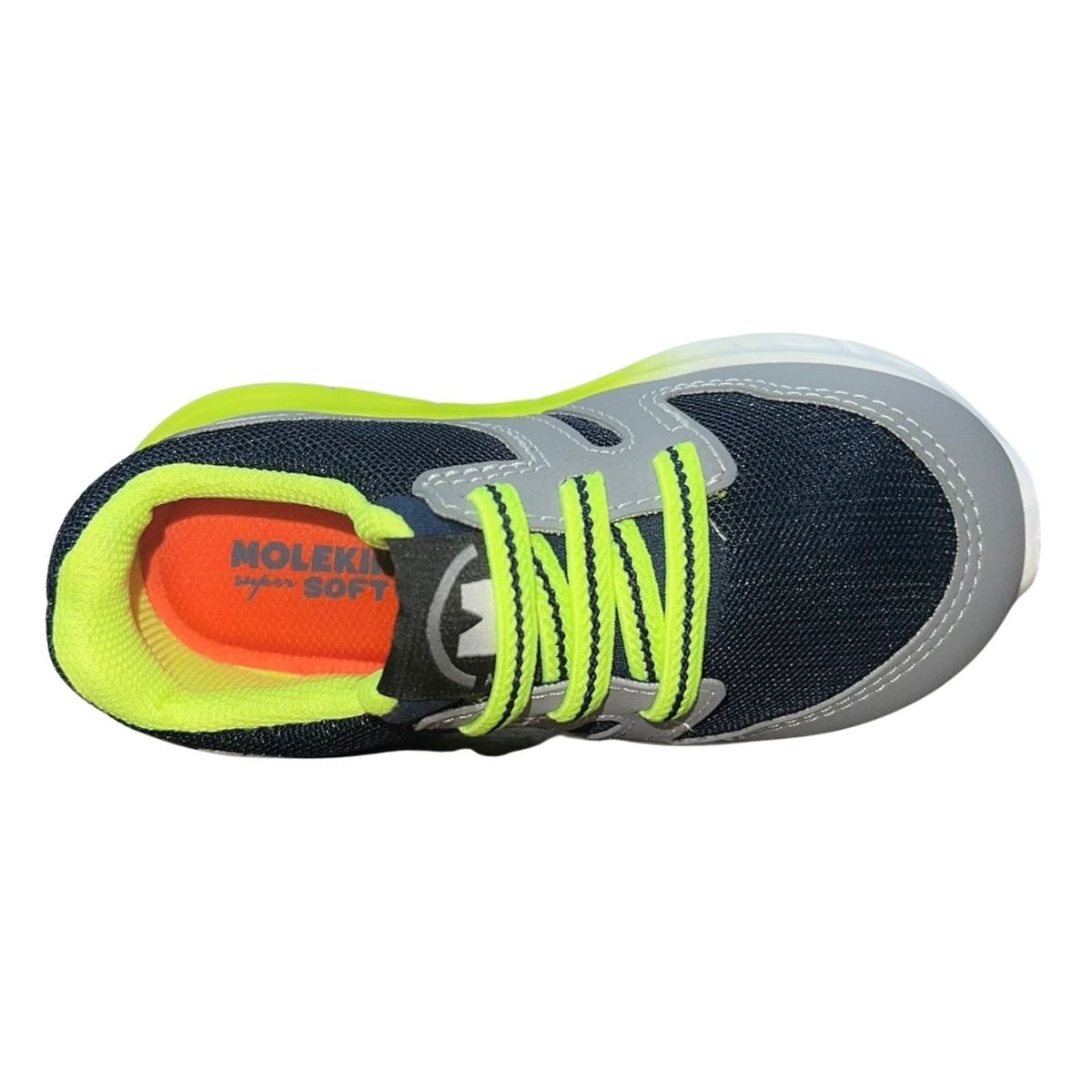 Tênis Slip On Esportivo com Cadarço Estilizado Infantil Menino Molekinho 2147.545 Marinho Marinho/Cinza/Verde 4