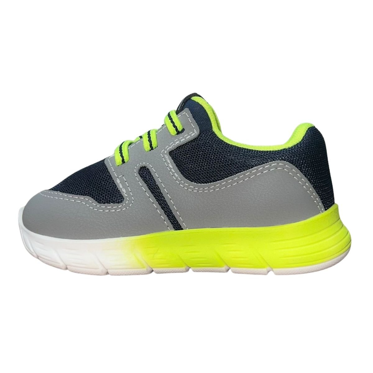 Tênis Slip On Esportivo com Cadarço Estilizado Infantil Menino Molekinho 2147.545 Marinho Marinho/Cinza/Verde 5