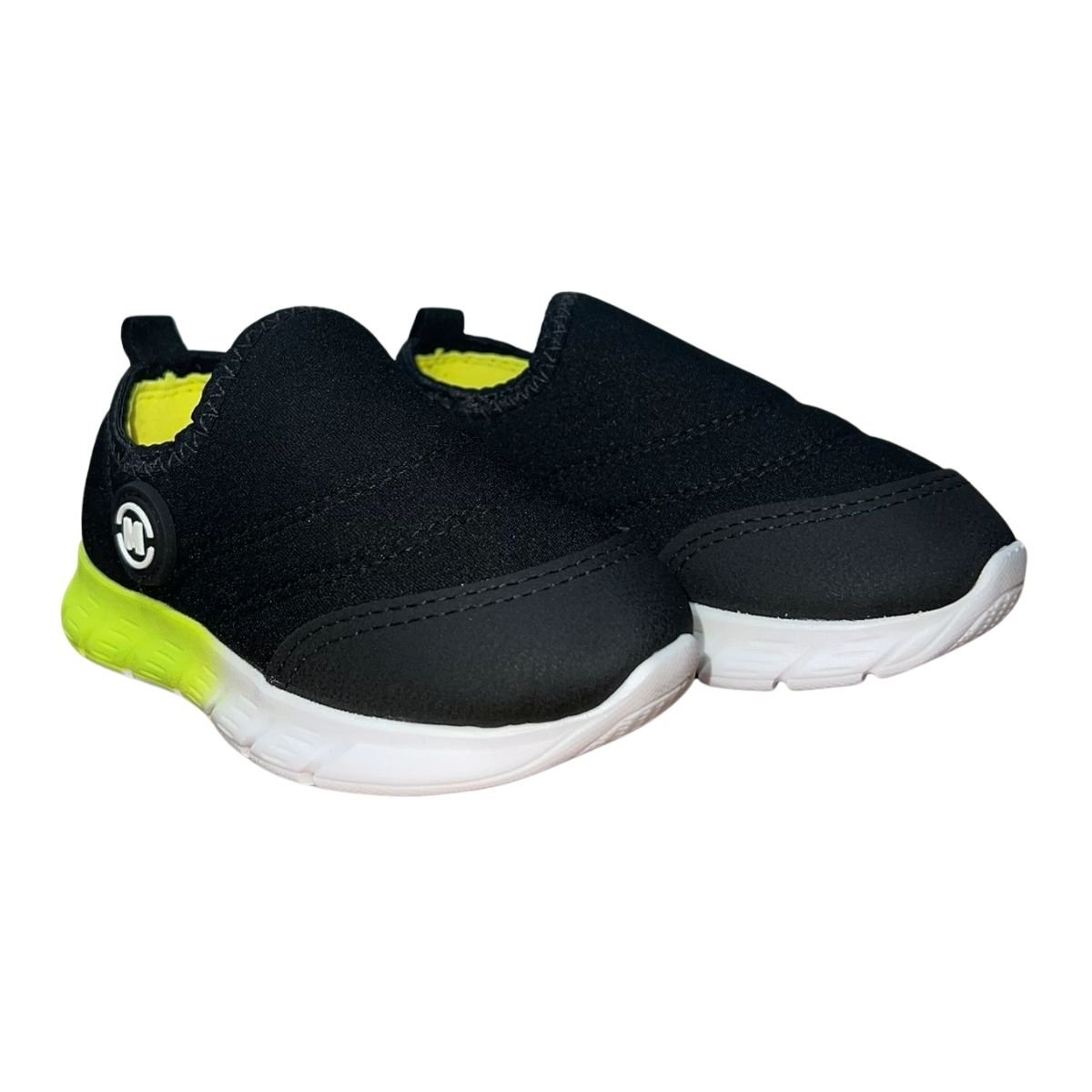 Tênis Slip On Esportivo Infantil Menino Molekinho 2147.513 Preto Preto/Verde 2