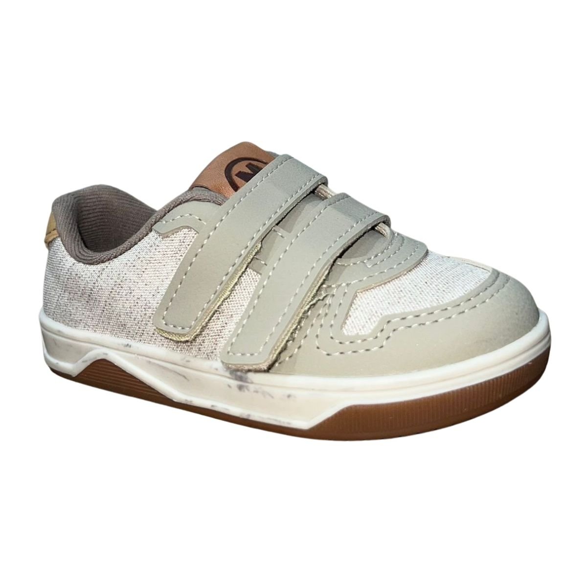 Tênis Casual com Fecho em Tiras Infantil Menino Molekinho 2623.102 Bege Bege 3