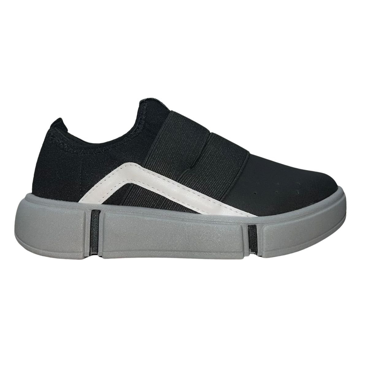 Tênis Slip On Casual Infantil Menino Molekinho 2838.206 Preto Cinza