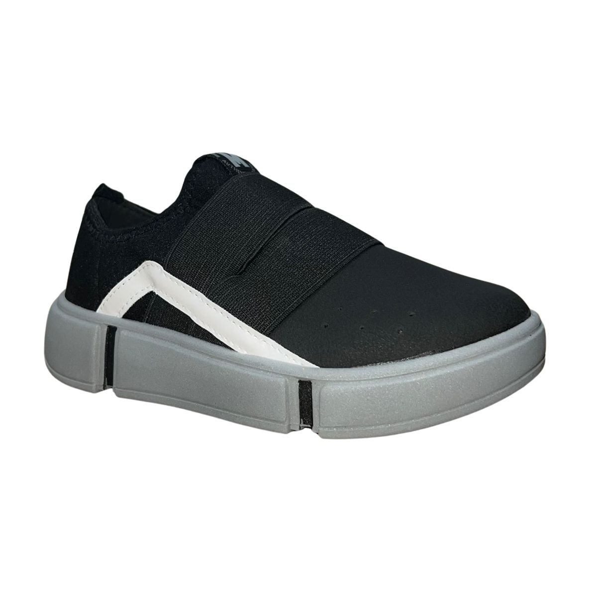 Tênis Slip On Casual Infantil Menino Molekinho 2838.206 Preto Cinza Preto 3