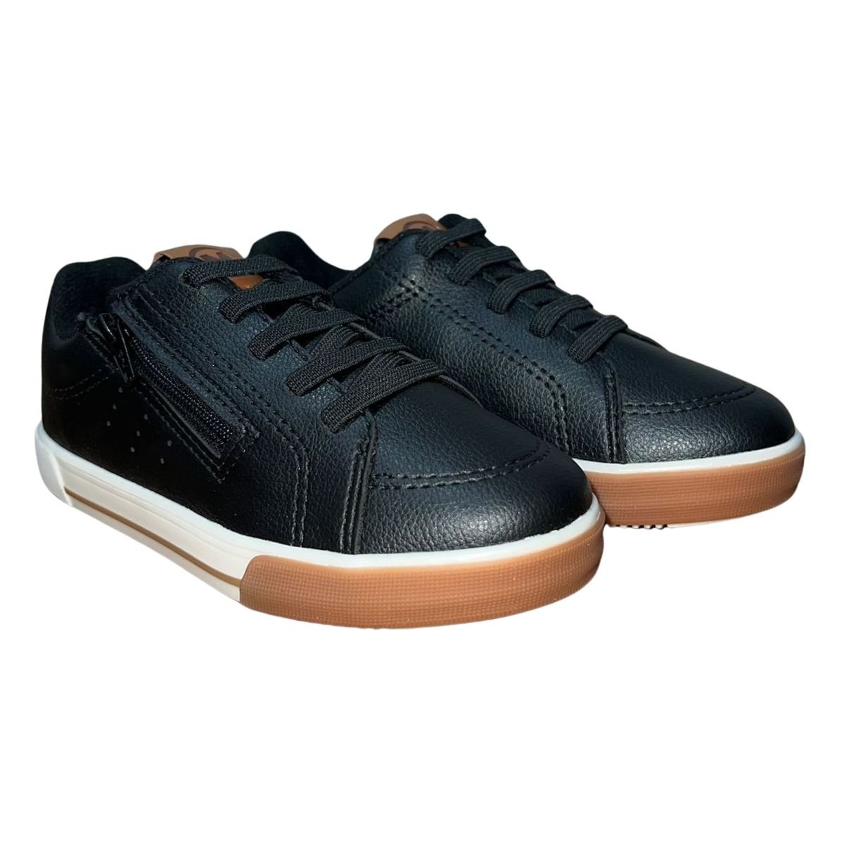 Tênis Casual de Zíper com Cadarço Estilizado Infantil Menino Molekinho 2842.209 Preto Preto 2