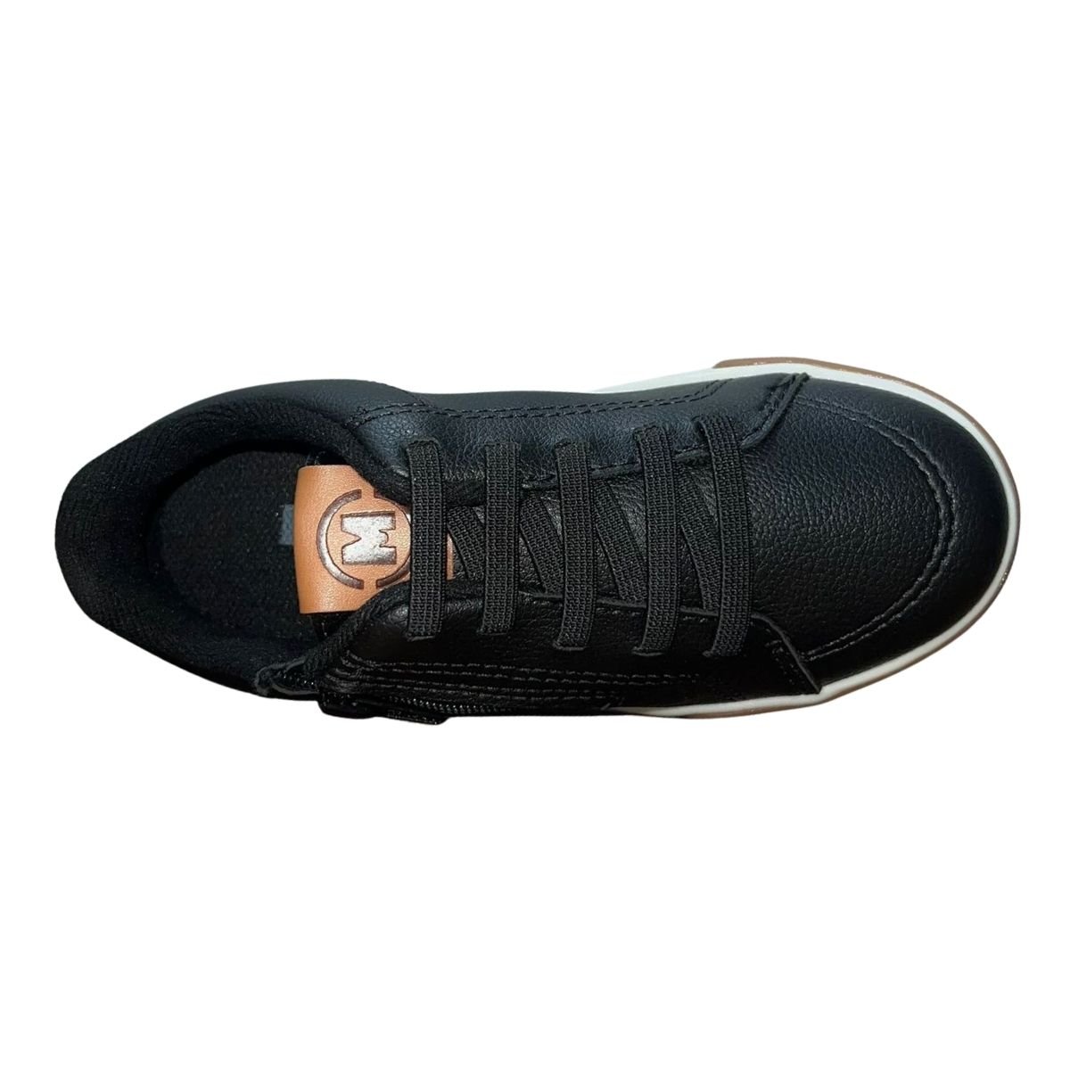 Tênis Casual de Zíper com Cadarço Estilizado Infantil Menino Molekinho 2842.209 Preto Preto 4