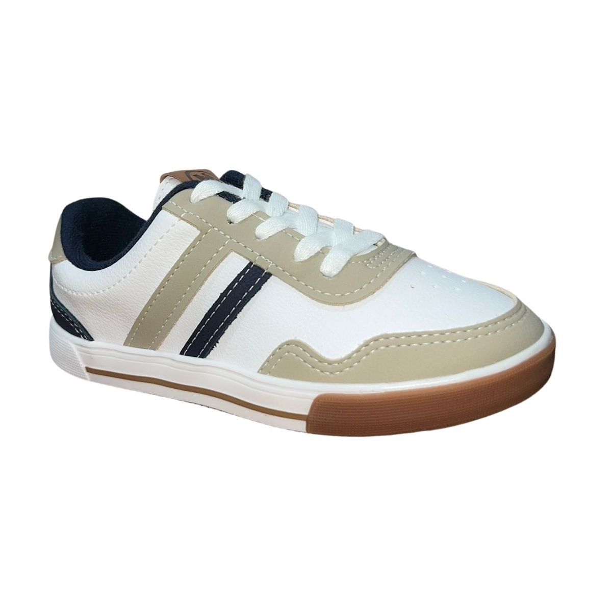 Tênis Casual Infantil Menino Molekinho 2842.217 Branco Branco/Bege 3