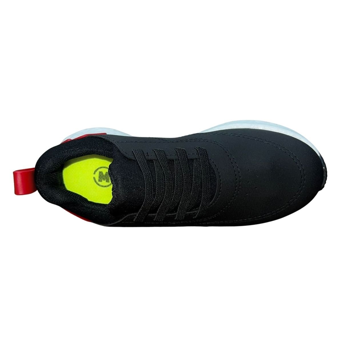 Tênis Slip On Esportvio com Cadarço Estilizado Infantil Menino Molekinho 2866.101 Preto Preto/Vermelho 4