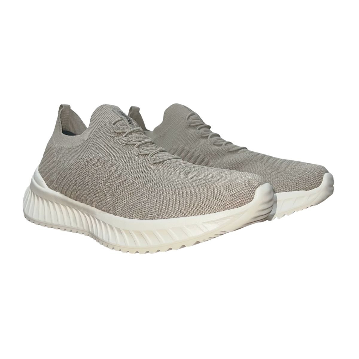 Tênis Slip On Esportivo de Malha Masculino Actvitta 4917.116 Bege Cinza 2