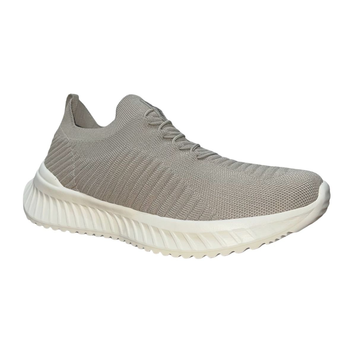 Tênis Slip On Esportivo de Malha Masculino Actvitta 4917.116 Bege Cinza 3