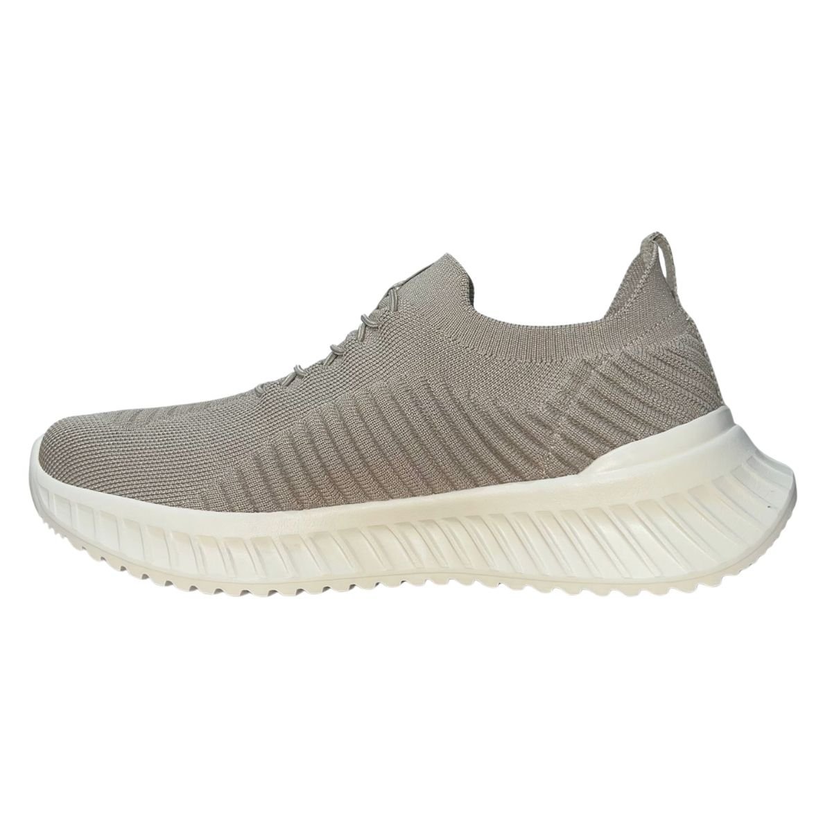 Tênis Slip On Esportivo de Malha Masculino Actvitta 4917.116 Bege Cinza 5