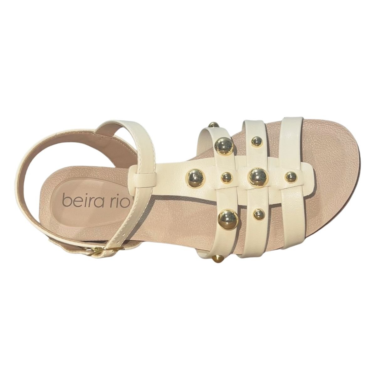 Sandália Rasteira Casual Feminino Beira-Rio 8321.1753 Creme Creme 4