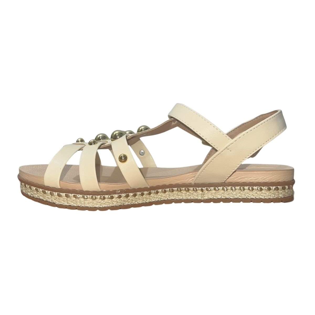 Sandália Rasteira Casual Feminino Beira-Rio 8321.1753 Creme Creme 5
