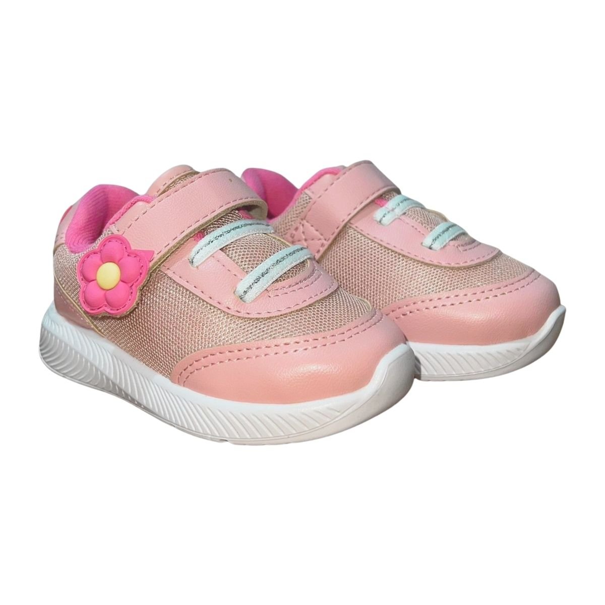 Tênis Slip On de Tira Colante Enfeite Flor Infantil Menina Molekinha 2723.119 Rosa Rosa 2