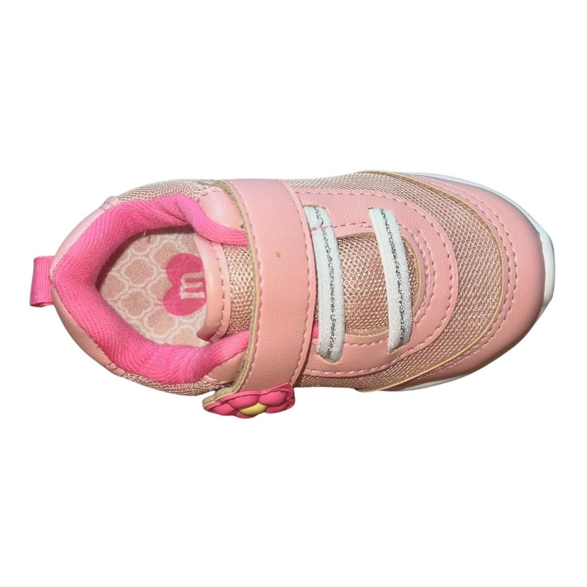Tênis Slip On de Tira Colante Enfeite Flor Infantil Menina Molekinha 2723.119 Rosa Rosa 4