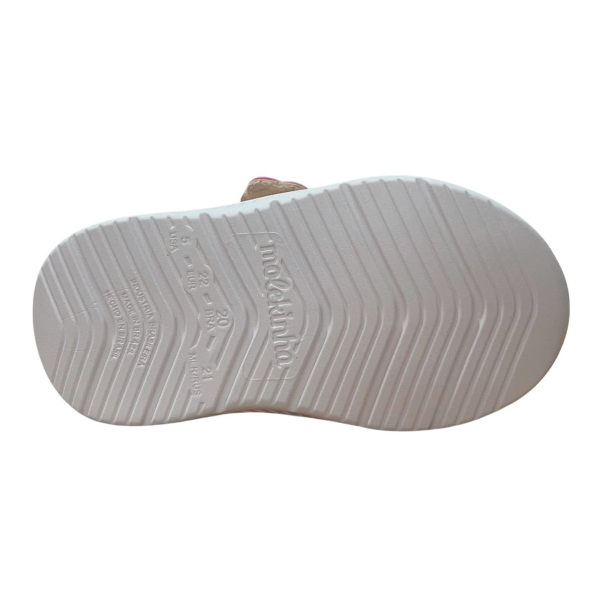 Tênis Slip On de Tira Colante Enfeite Flor Infantil Menina Molekinha 2723.119 Rosa Rosa 6