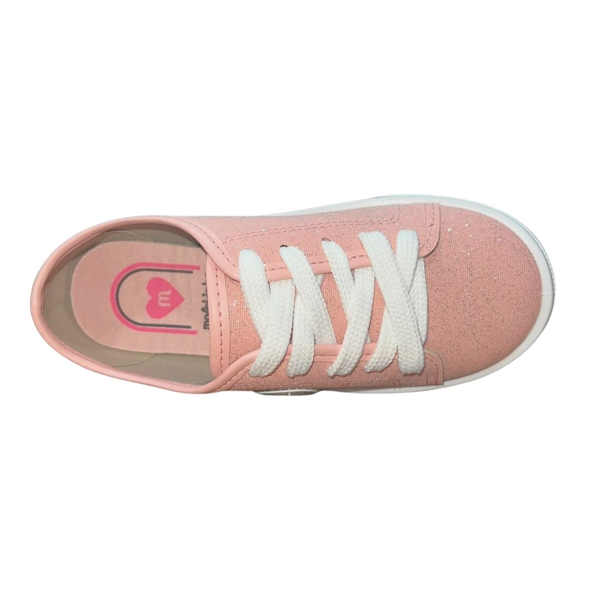 Tênis Casual de Lona Com Glitter Infantil Menina Molekinha 2524.353 Rosa Rosa 4