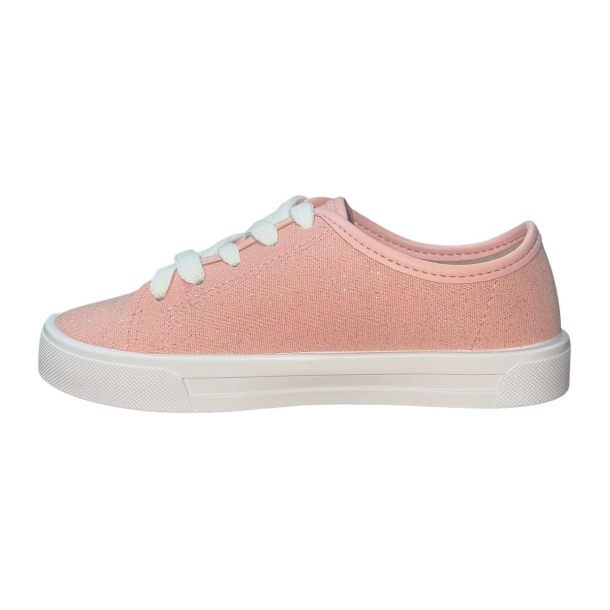 Tênis Casual de Lona Com Glitter Infantil Menina Molekinha 2524.353 Rosa Rosa 5