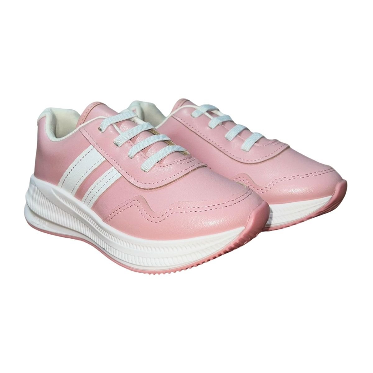 Tênis Slip On Casual Cadarço Estilizado Infantil Menina Molekinha 2577.107 Rosa Rosa 2