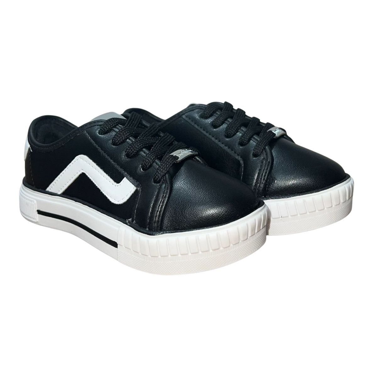 Tênis Casual Infantil Menina Molekinha 2565.109 Preto Preto/Branco 2